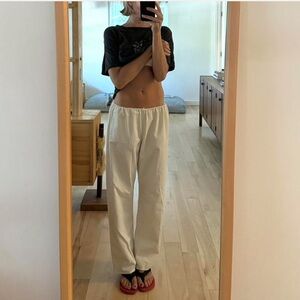 Black Crop Top and White Pants